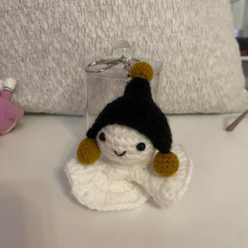 Handmade Crocheted Keychain Ghost